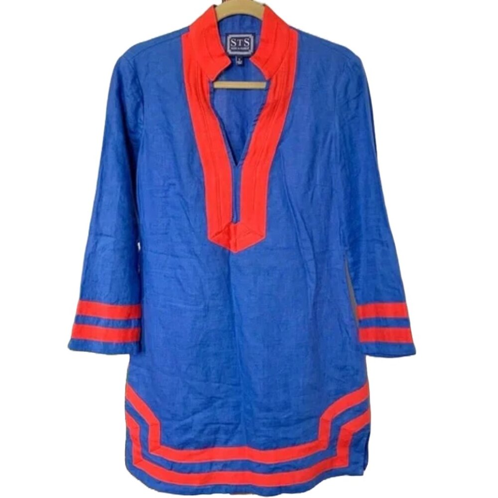 STS Sail to Sable Ravello Linen Caftan Shift Dress sz XS